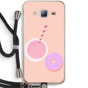 CaseCompany Donut: Samsung Galaxy J3 (2016) Transparant Hoesje met koord