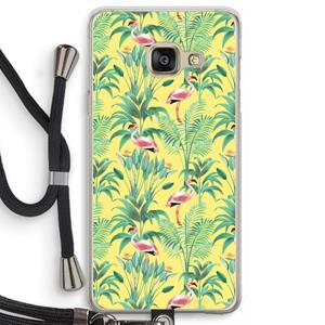 CaseCompany Flamingo party: Samsung Galaxy A3 (2016) Transparant Hoesje met koord