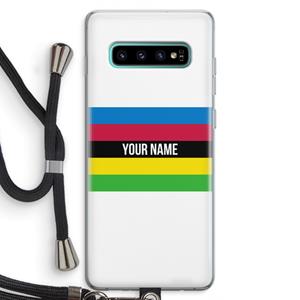 CaseCompany WK Wielrennen: Samsung Galaxy S10 Plus Transparant Hoesje met koord