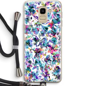 CaseCompany Hibiscus Flowers: Samsung Galaxy J6 (2018) Transparant Hoesje met koord