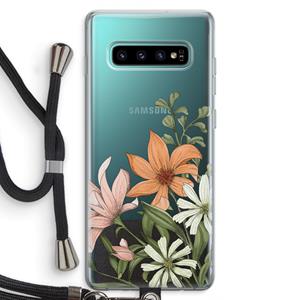 CaseCompany Floral bouquet: Samsung Galaxy S10 Plus Transparant Hoesje met koord