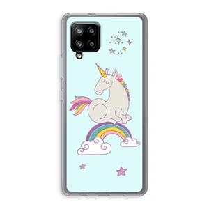 CaseCompany Regenboog eenhoorn: Samsung Galaxy A42 5G Transparant Hoesje