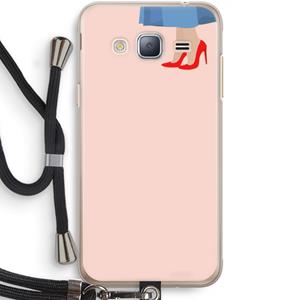 CaseCompany High heels: Samsung Galaxy J3 (2016) Transparant Hoesje met koord