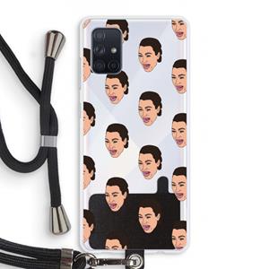 CaseCompany Ugly Cry Call: Samsung Galaxy A71 Transparant Hoesje met koord