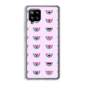CaseCompany Smiley watermeloenprint: Samsung Galaxy A42 5G Transparant Hoesje