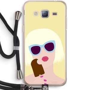 CaseCompany Ice cream: Samsung Galaxy J3 (2016) Transparant Hoesje met koord