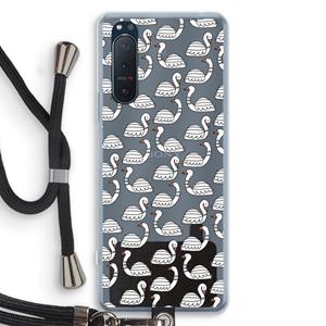 CaseCompany Zwanen: Sony Xperia 5 II Transparant Hoesje met koord