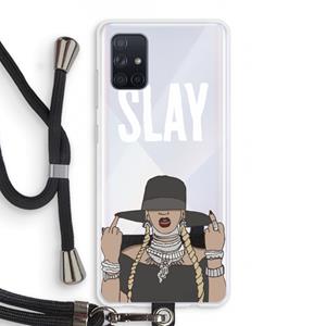 CaseCompany Slay All Day: Samsung Galaxy A71 Transparant Hoesje met koord