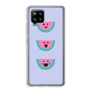 CaseCompany Smiley watermeloen: Samsung Galaxy A42 5G Transparant Hoesje