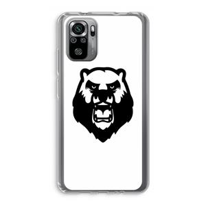 CaseCompany Angry Bear (white): Xiaomi Redmi Note 10S Transparant Hoesje