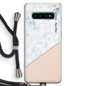 CaseCompany Marmer in stijl: Samsung Galaxy S10 Plus Transparant Hoesje met koord