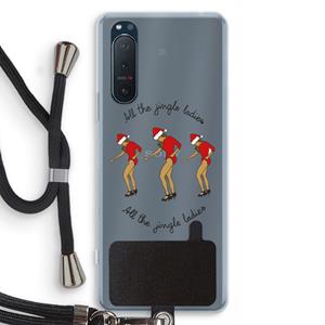 CaseCompany Jingle Ladies: Sony Xperia 5 II Transparant Hoesje met koord