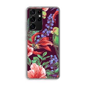 CaseCompany Papegaaien: Samsung Galaxy S21 Ultra Transparant Hoesje