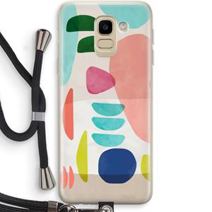 CaseCompany Bold Rounded Shapes: Samsung Galaxy J6 (2018) Transparant Hoesje met koord