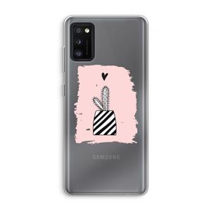 CaseCompany Zwart-wit cactus: Samsung Galaxy A41 Transparant Hoesje