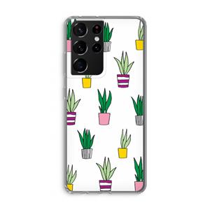 CaseCompany Sanseveria: Samsung Galaxy S21 Ultra Transparant Hoesje
