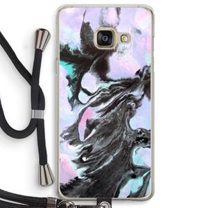 CaseCompany Pastel zwart: Samsung Galaxy A3 (2016) Transparant Hoesje met koord