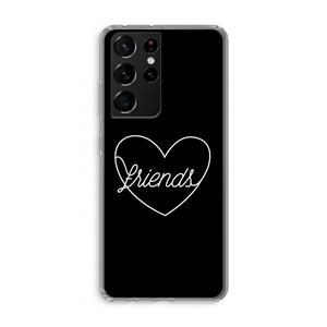 CaseCompany Friends heart black: Samsung Galaxy S21 Ultra Transparant Hoesje