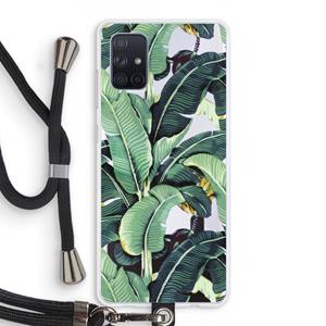 CaseCompany Bananenbladeren: Samsung Galaxy A71 Transparant Hoesje met koord