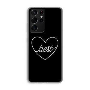 CaseCompany Best heart black: Samsung Galaxy S21 Ultra Transparant Hoesje