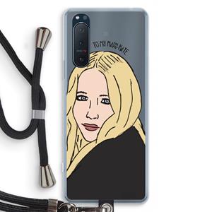 CaseCompany Mary Kate: Sony Xperia 5 II Transparant Hoesje met koord