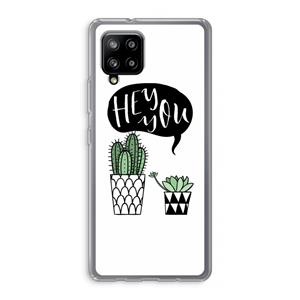 CaseCompany Hey you cactus: Samsung Galaxy A42 5G Transparant Hoesje