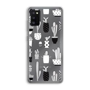 CaseCompany Cactusmotief: Samsung Galaxy A41 Transparant Hoesje