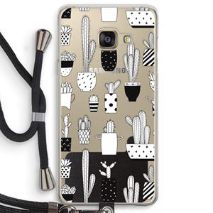 CaseCompany Cactusmotief: Samsung Galaxy A3 (2016) Transparant Hoesje met koord