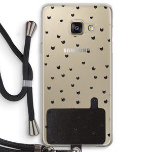CaseCompany Kleine kattenkopjes: Samsung Galaxy A3 (2016) Transparant Hoesje met koord