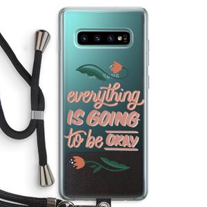 CaseCompany Optimistic flower girl: Samsung Galaxy S10 Plus Transparant Hoesje met koord