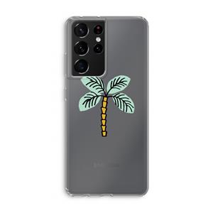 CaseCompany Palmboom: Samsung Galaxy S21 Ultra Transparant Hoesje