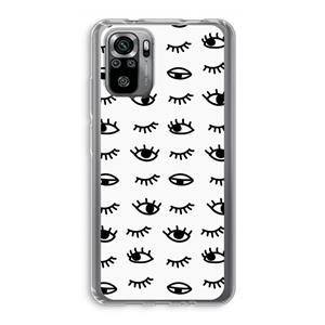 CaseCompany Eye pattern #2: Xiaomi Redmi Note 10S Transparant Hoesje