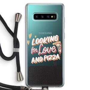 CaseCompany Pizza is the answer: Samsung Galaxy S10 Plus Transparant Hoesje met koord