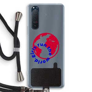 CaseCompany Run The World: Sony Xperia 5 II Transparant Hoesje met koord