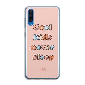 CaseCompany Cool Kids Never Sleep: Samsung Galaxy A50 Transparant Hoesje