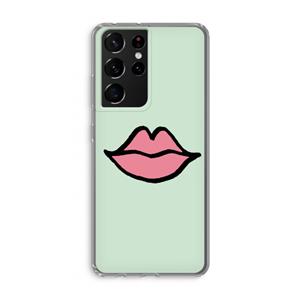 CaseCompany Kusje: Samsung Galaxy S21 Ultra Transparant Hoesje