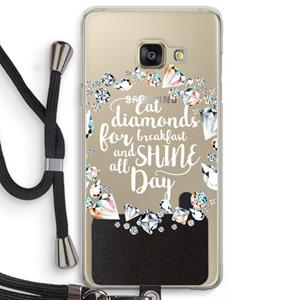 CaseCompany Diamonds: Samsung Galaxy A3 (2016) Transparant Hoesje met koord