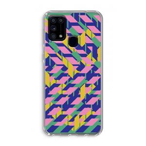 CaseCompany Skew Blush 1: Samsung Galaxy M31 Transparant Hoesje