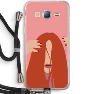 CaseCompany Woke up like this: Samsung Galaxy J3 (2016) Transparant Hoesje met koord