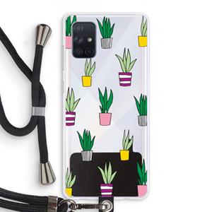 CaseCompany Sanseveria: Samsung Galaxy A71 Transparant Hoesje met koord