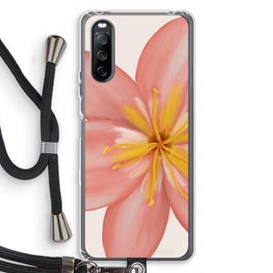 CaseCompany Pink Ellila Flower: Sony Sony Xperia 10 III Transparant Hoesje met koord