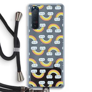 CaseCompany Regenboog: Sony Xperia 5 II Transparant Hoesje met koord