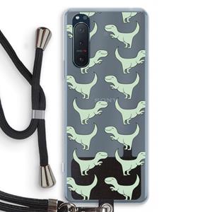 CaseCompany Dinos: Sony Xperia 5 II Transparant Hoesje met koord
