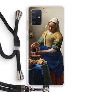 CaseCompany The Milkmaid: Samsung Galaxy A71 Transparant Hoesje met koord