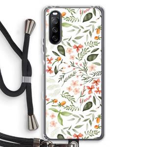 CaseCompany Sweet little flowers: Sony Sony Xperia 10 III Transparant Hoesje met koord