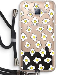 CaseCompany Spiegeleitjes: Samsung Galaxy J3 (2016) Transparant Hoesje met koord