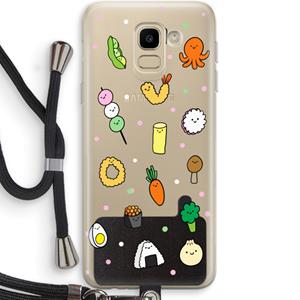 CaseCompany Happy bento friends: Samsung Galaxy J6 (2018) Transparant Hoesje met koord