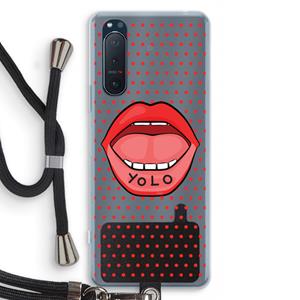 CaseCompany Yolo Denise: Sony Xperia 5 II Transparant Hoesje met koord