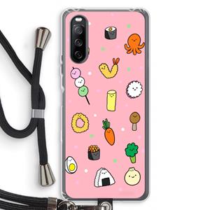 CaseCompany Happy bento friends: Sony Sony Xperia 10 III Transparant Hoesje met koord