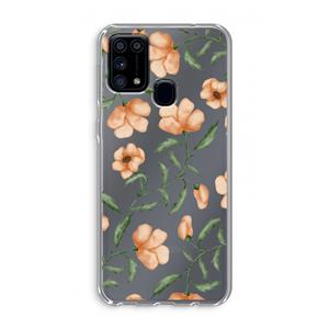 CaseCompany Peachy flowers: Samsung Galaxy M31 Transparant Hoesje